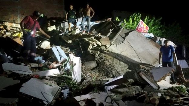 Ecuador earthquake of 7.8 magnitude kills 77 people